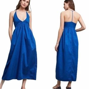NWT Anthropologie LACAUSA Audra blue T back dress